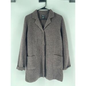 Vintage Willi Smith Women's Brown Wool Sweater Jacket Size Medium